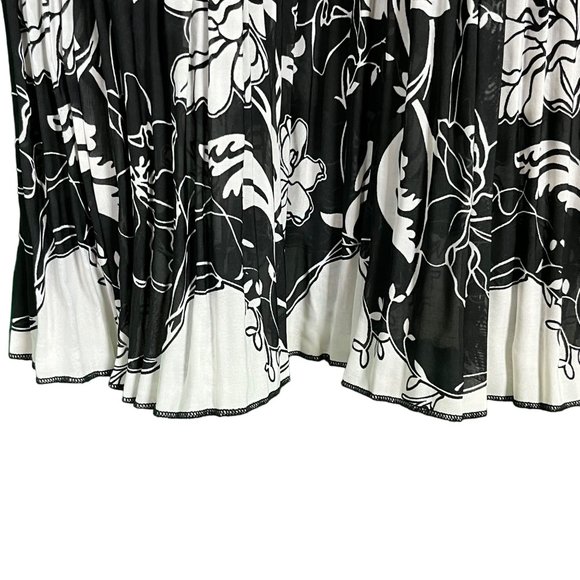 Mini‎ Pleats Magic Scarf Black and White Polka Dot and Floral Skirt One Size NWT - Picture 2 of 5